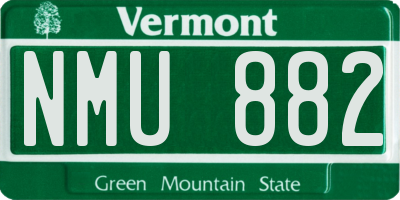 VT license plate NMU882