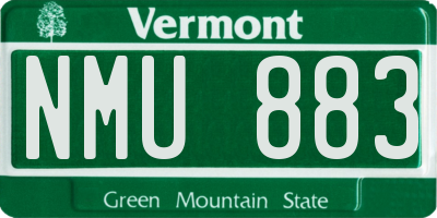 VT license plate NMU883