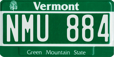 VT license plate NMU884