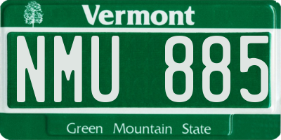 VT license plate NMU885