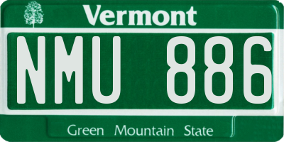 VT license plate NMU886