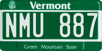 VT license plate NMU887