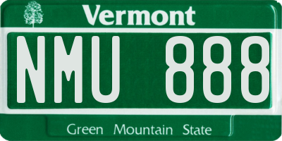 VT license plate NMU888