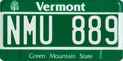 VT license plate NMU889