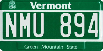 VT license plate NMU894