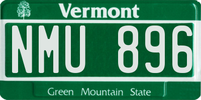 VT license plate NMU896