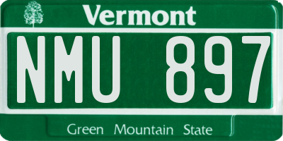VT license plate NMU897