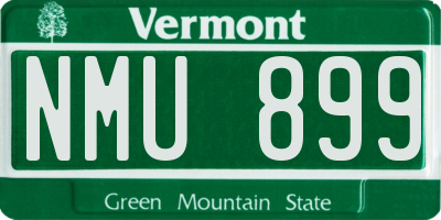 VT license plate NMU899