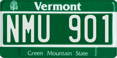 VT license plate NMU901
