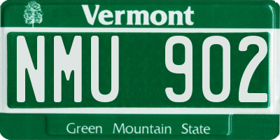 VT license plate NMU902