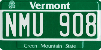 VT license plate NMU908