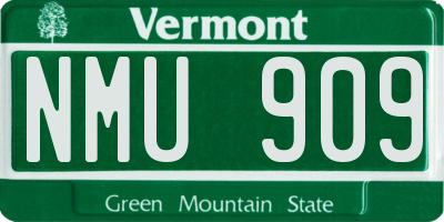 VT license plate NMU909