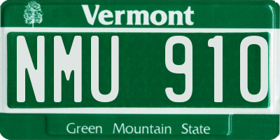 VT license plate NMU910