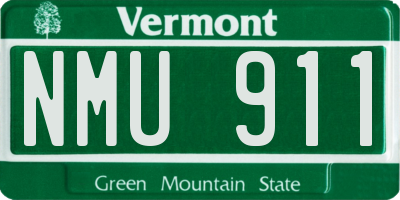 VT license plate NMU911
