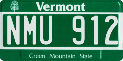 VT license plate NMU912