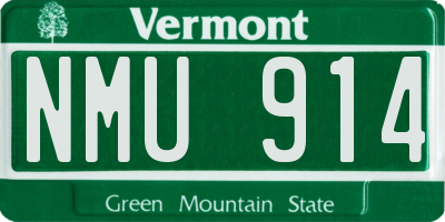 VT license plate NMU914