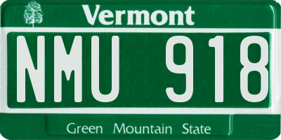 VT license plate NMU918