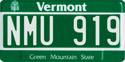 VT license plate NMU919