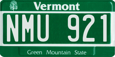 VT license plate NMU921