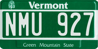 VT license plate NMU927