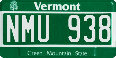 VT license plate NMU938