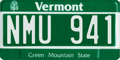 VT license plate NMU941