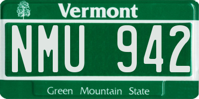 VT license plate NMU942