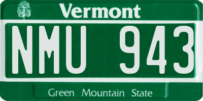 VT license plate NMU943