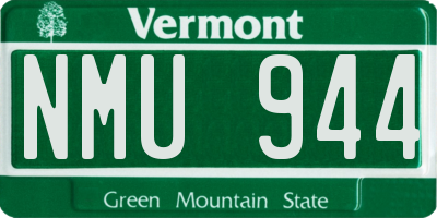 VT license plate NMU944