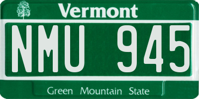 VT license plate NMU945