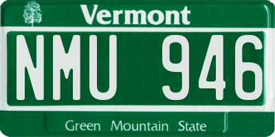 VT license plate NMU946