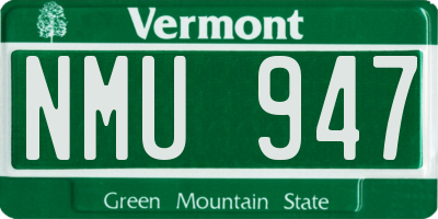 VT license plate NMU947
