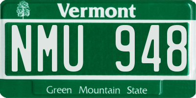 VT license plate NMU948