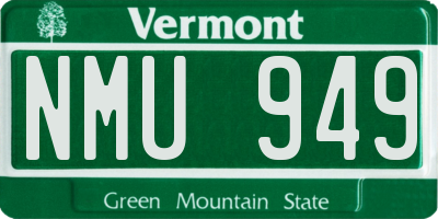 VT license plate NMU949