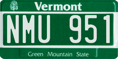 VT license plate NMU951