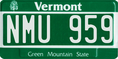 VT license plate NMU959