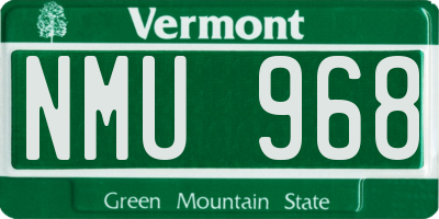 VT license plate NMU968