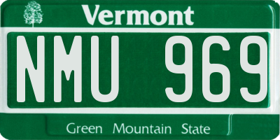 VT license plate NMU969