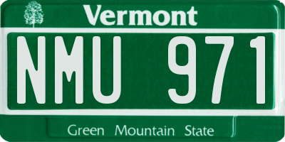 VT license plate NMU971