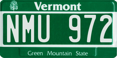 VT license plate NMU972