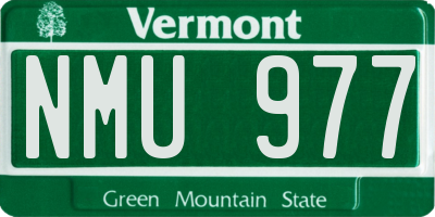 VT license plate NMU977