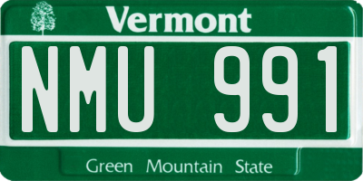 VT license plate NMU991
