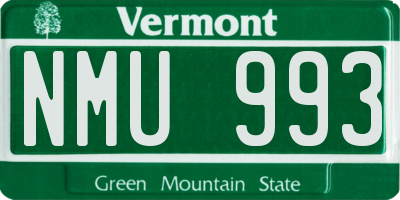 VT license plate NMU993