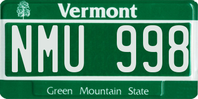 VT license plate NMU998