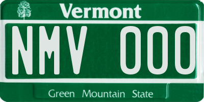 VT license plate NMV000