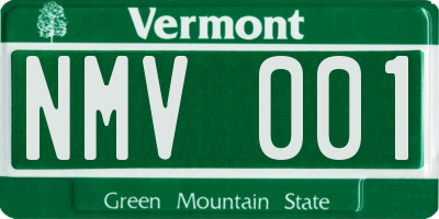 VT license plate NMV001