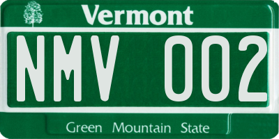 VT license plate NMV002