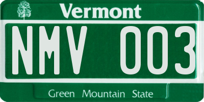 VT license plate NMV003