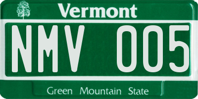 VT license plate NMV005