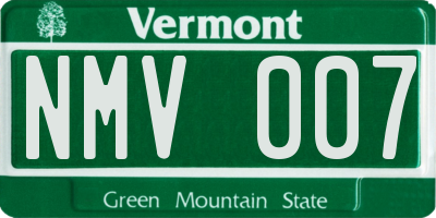 VT license plate NMV007